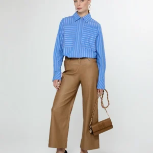 CALÇA CULOTE DE ECOPELE ENCERADA CAMEL - LOLA CASADEMUNT