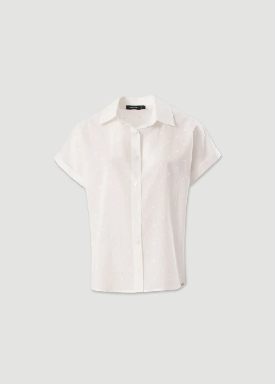 BLUSA EM ALGODÃO COM TEXTURA E MANGA CURTA - FERRACHE - Image 4