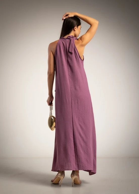 VESTIDO COMPRIDO COM DECOTE HALTER E DETALHE DE LAÇO - ALBANO'S - Image 7