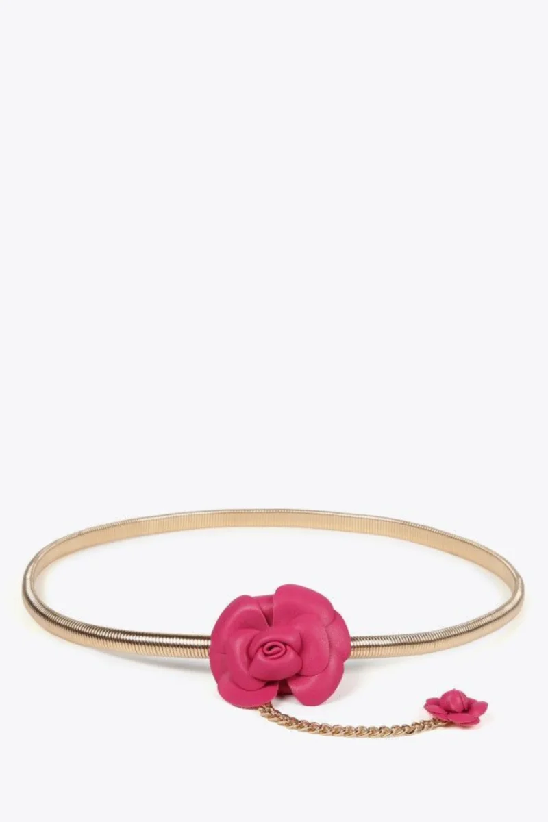 CINTO DOURADO COM FLOR EM ECOPELE - LOLA CASADEMUNT - Image 2