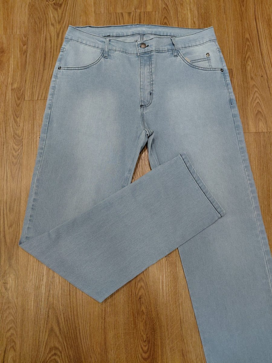 Calça Jeans Reta Plus Size Azul Claro 001509-1 - Image 2