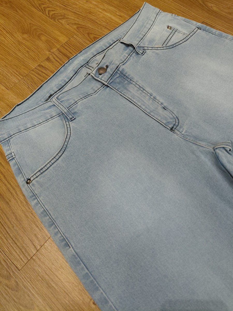 Calça Jeans Reta Plus Size Azul Claro 001509-1 - Image 3